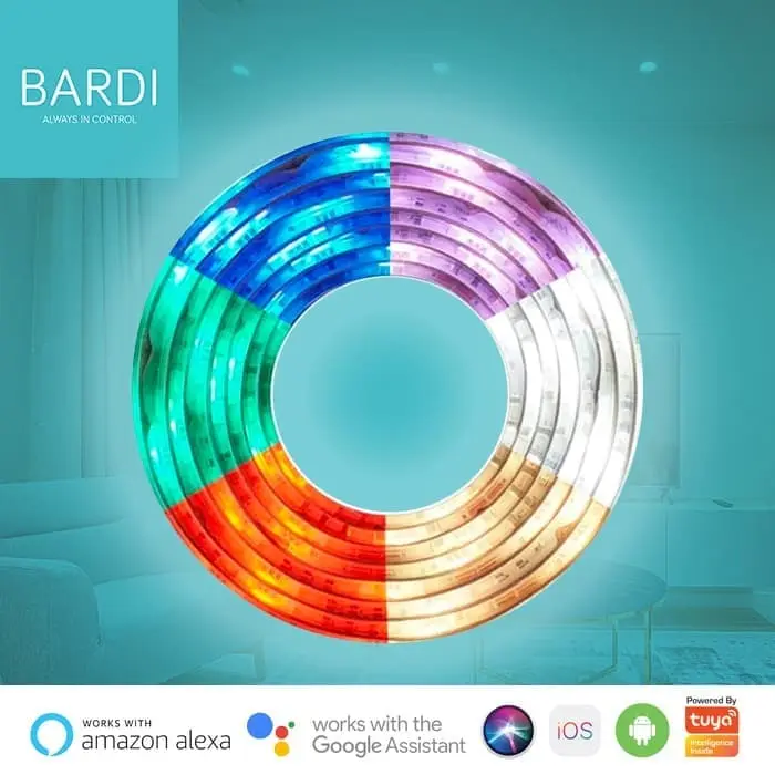 BARDI Lampu LED Strip RGBWW Wifi 2m Smart LED Strip 1