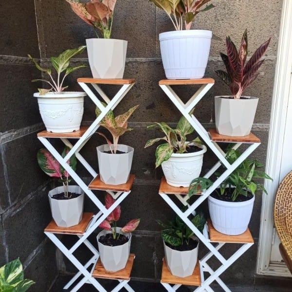 Jual Rak pot bunga besi zigzag 5 susun - rak bunga-alas kayu minimalis ...