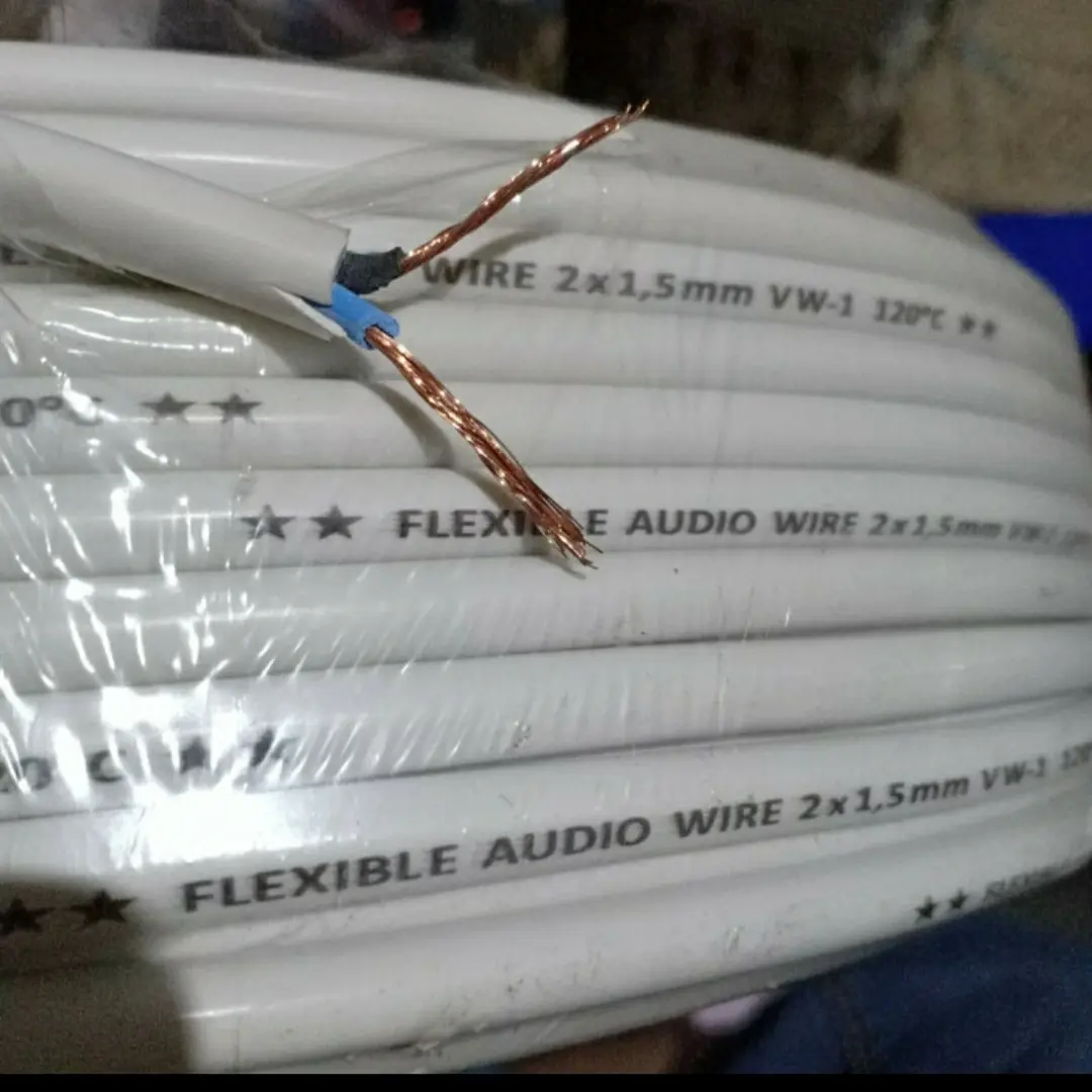 kabel listrik serabut 2x1.5 per 1 meter hitam/putih ecer