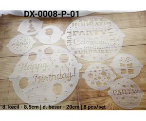 DX-0008-P-01 Cake stensil sablon emboss kopi stensil sablon