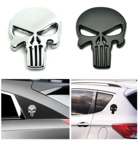 Emblem metal tengkorak Punisher