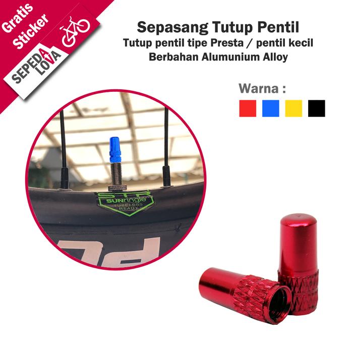 Gambar Sepasang Tutup Pentil Kecil Ban Sepeda Presta Valve Cup - Merah dari Sepedalova Kota Serang 5 Tokopedia