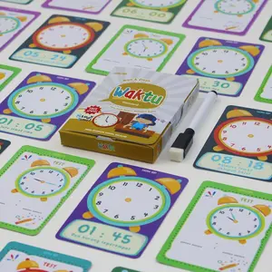 WIPE CLEAN WAKTU - FLASHCARD BISA DITULIS DAN DIHAPUS - GRATIS SPIDOL