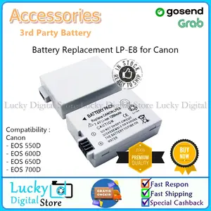 Baterai LP-E8 Battery Replacement for Canon EOS 550D 600D 650D 700D