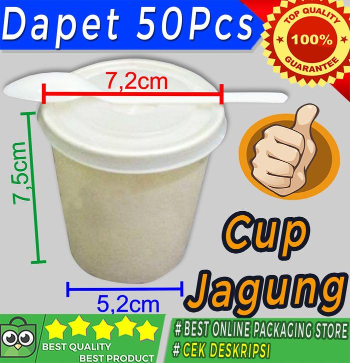 Gambar PAPER CUP JAGUNG POLOS + TUTUP dari Jaya Plastik Puri Kota Administrasi Jakarta Barat Tokopedia