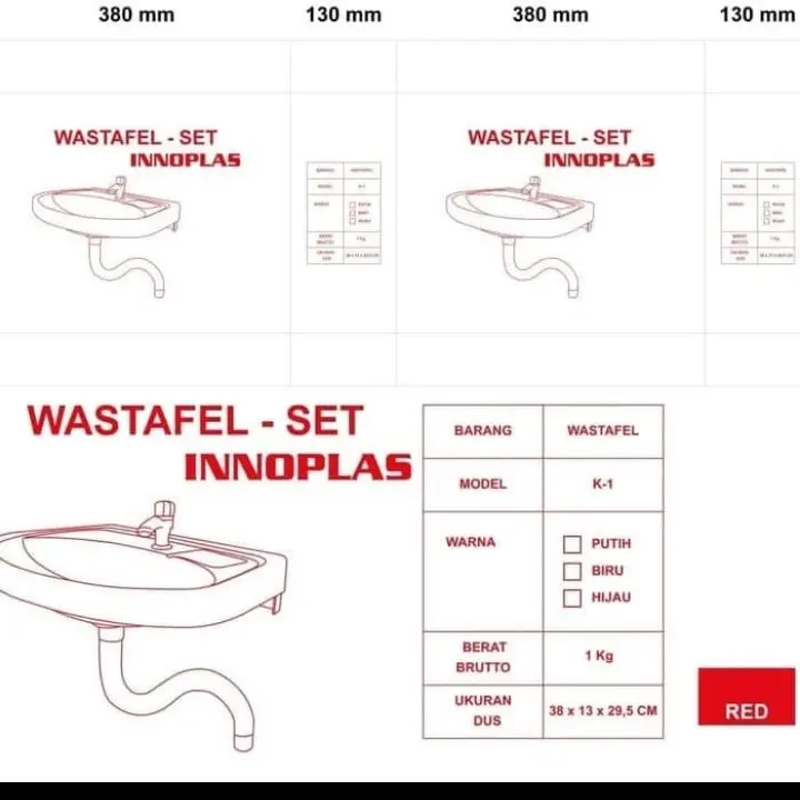 wastafel plastik ekonomis termasuk kran dan selang buang 3