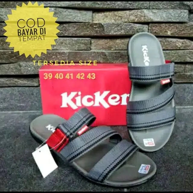 SANDAL PRIA FLAT KASUAL CASUAL SLIP ON KICKERS ABU SENDAL SLOP