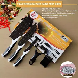 PISAU SET 5 IN 1 KERAMIK J13 / PISAU SET KERAMIK DENGAN KARDUS / PISAU