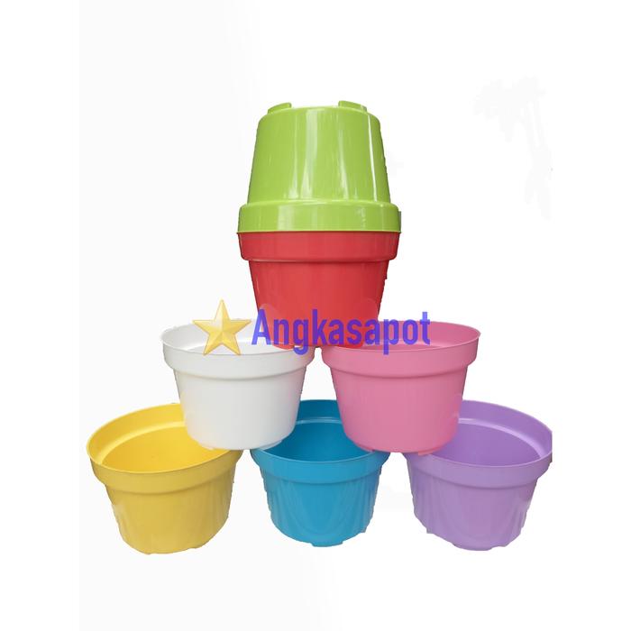 Gambar Pot Bunga Tanaman NKT 25 cm - Putih dari Angkasapot Kota Tangerang Tokopedia