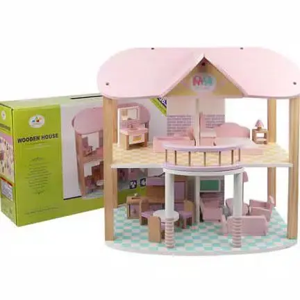 Wooden Toys Mainan Kayu Anak baby Dollhouse + Furniture Set