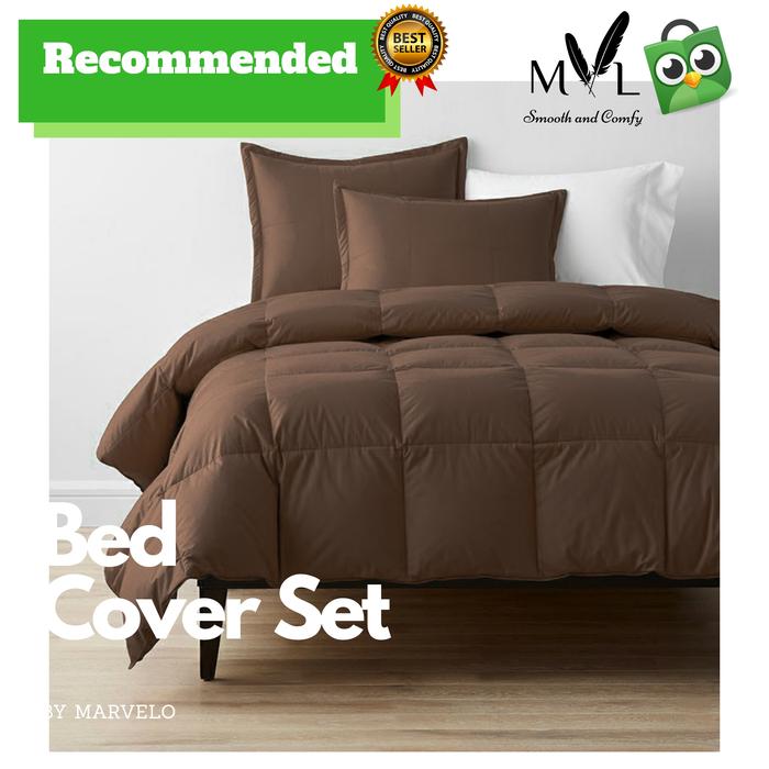 Gambar Bed Cover Sprei Set Katun 140x200 Tinggi 30 Coklat Tua dari Marvelo Bedding Kab. Sleman Tokopedia