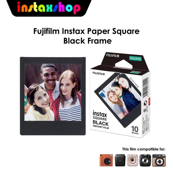 Gambar Fujifilm Instax Paper Square Black Frame dari Instaxshop Kota Bandung Tokopedia