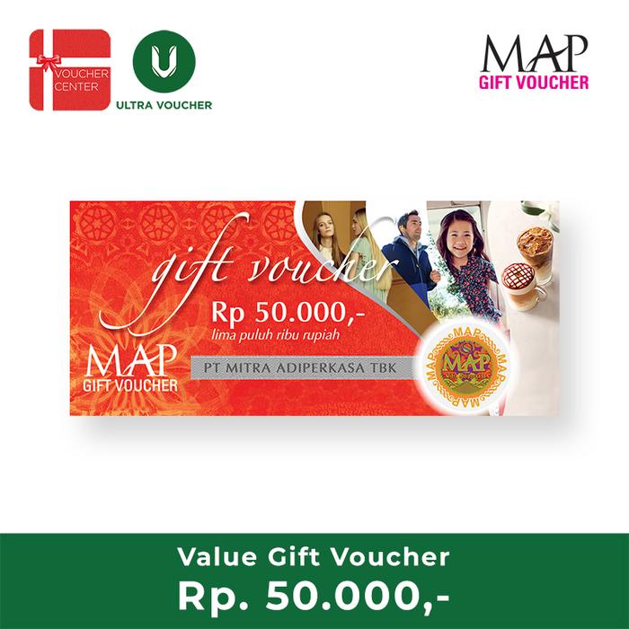 Gambar Voucher Fisik MAP Rp 50.000 dari Ultra Voucher Mall Kota Administrasi Jakarta Selatan Tokopedia