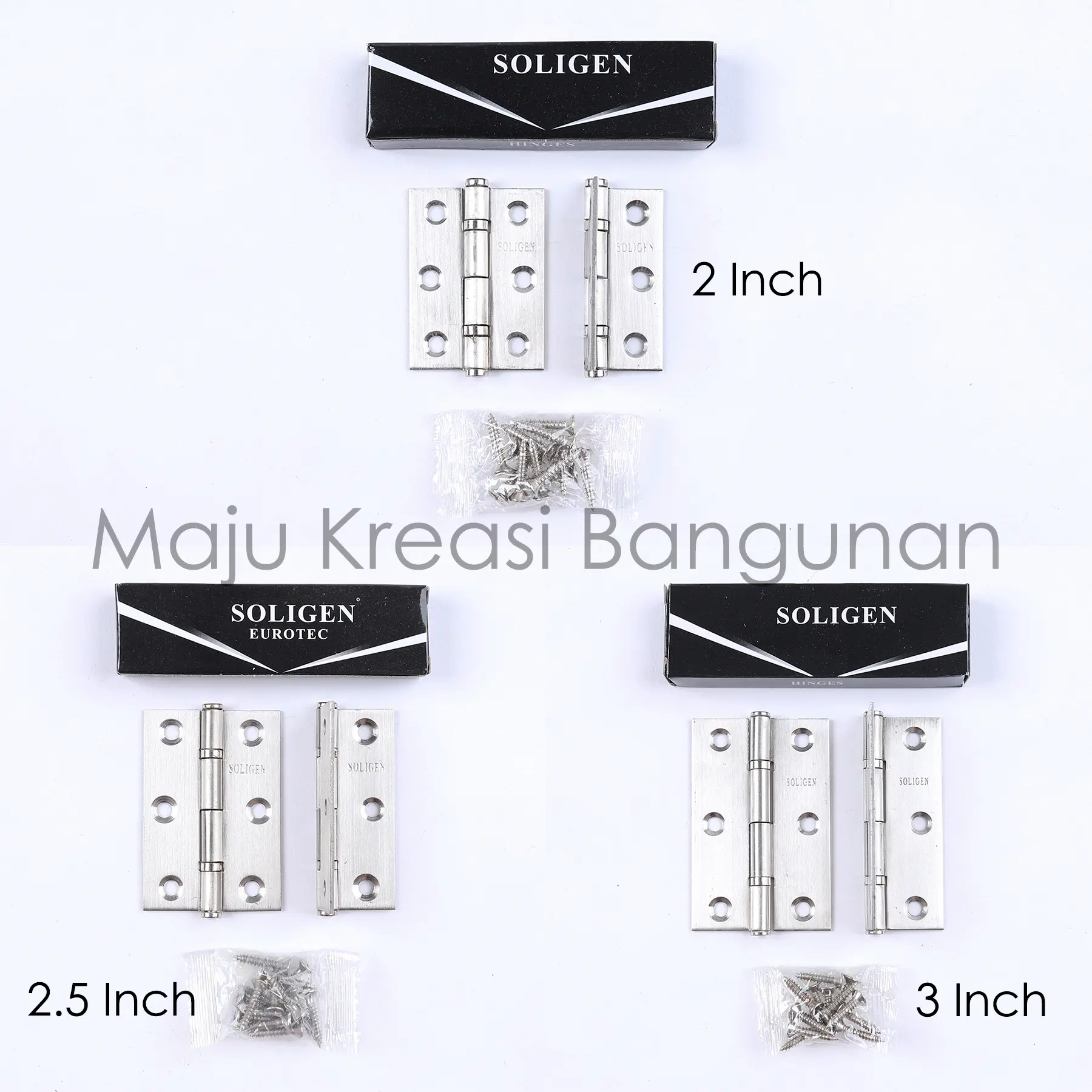 Engsel Tipis SOLIGEN 2" 2,5" 3" Stainless Steel Lemari Inch Inci Kecil
