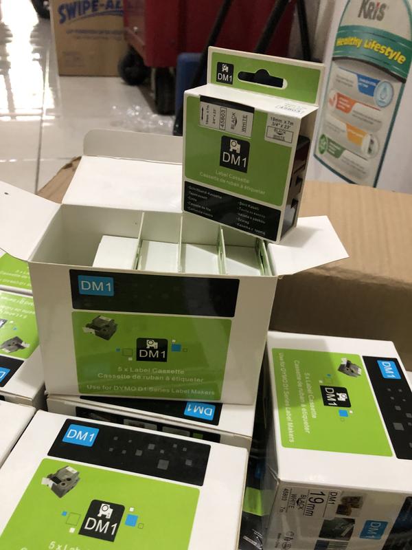 DYMO label printer D1 45803 black on white 19mm x 7m DYMO D1 / DM1 ...