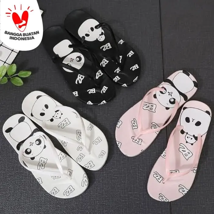 sandal jepit wanita motif PANDA