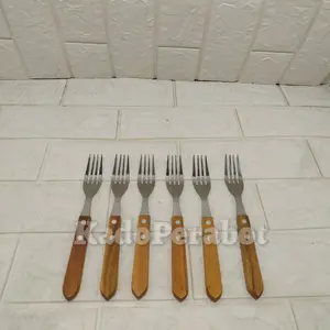 Garpu steak gagang kayu - garpu cafe - garpu gagang kayu - garpu resto