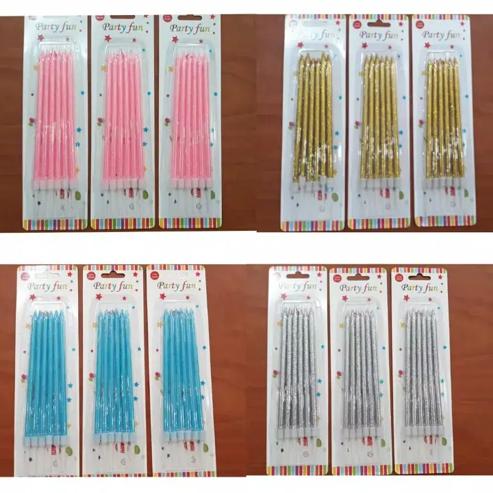 lilin ulang tahun gliter ukuran panjang aneka warna