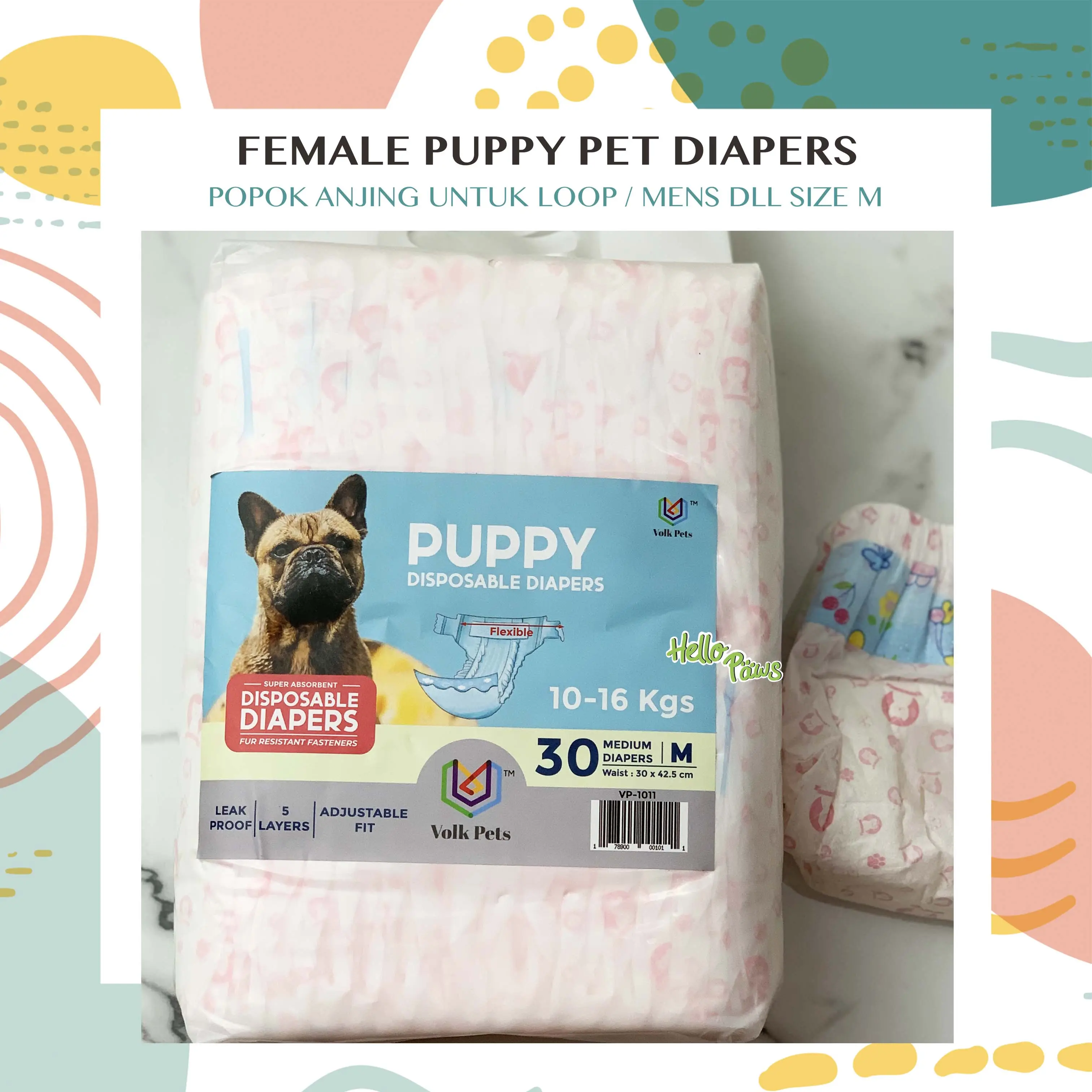 Female Pet Diapers M - Popok Betina Hewan Anjing Kucing Monyet dll