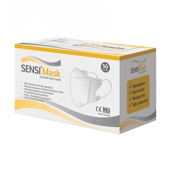 MASKER SENSI DUCKBILL FACE 50 PCS - XL GRAY