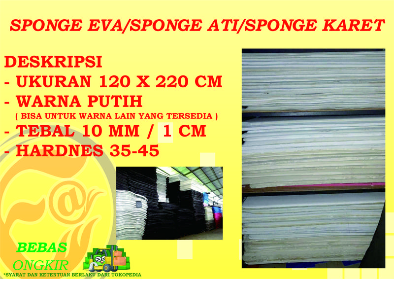 SPON ATI EVA SPONGE KARET PUTIH 10 MM - Shop | Tokopedia