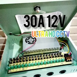 POWER SUPPLY 30A 12V BOX PANEL /ADAPTOR PSU 12V 30A 18CH UNTUK CCTV