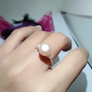 Cincin simpel perak mutiara tawar