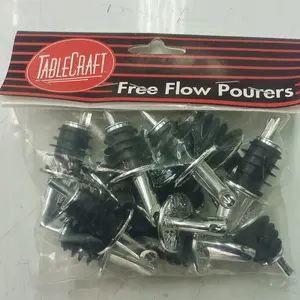 pourers plastic 1 pack isi 12 pcs warna hitam silver/pourer