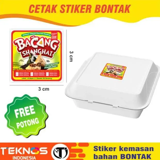 TERMURAH STIKER LABEL MAKANAN PRODUK - CUSTOM MURAH UK BESAR 1