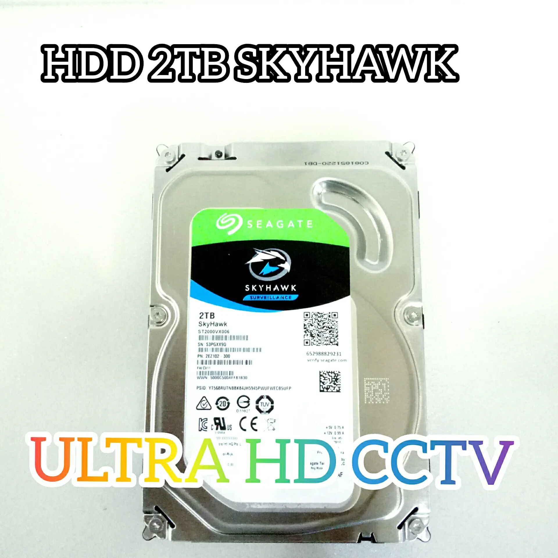 Hardisk seagate skyhawk 2tb / hdd khusus cctv 2 Terra Surveillance For DVR Cctv