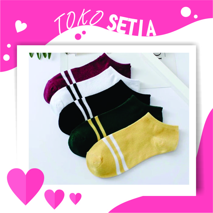 Gambar TOKOSETIA R098 Kaos Kaki Motif Garis Wanita Pria Korea Ankle CuteShort dari TOKOSETIA ID Kab. Tangerang Tokopedia