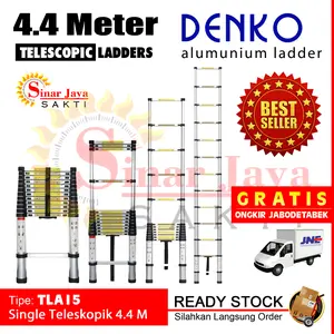 Tangga Teleskopik 4,4 Meter Denko Single Alumunium Telescopic 4,4