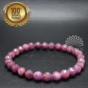 Gelang Batu Rubby Cutting 6mm Asli dan Natural