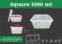 Gambar (25pcs) Thinwall Square/Persegi Kotak Makan Plastik 1500ml dari Bebek B3Jo Kota Tangerang 1 Tokopedia