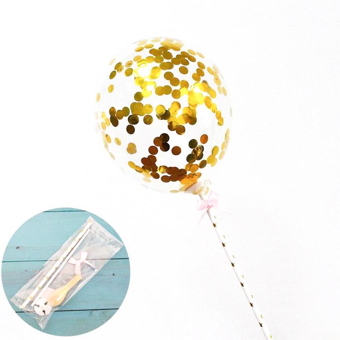 Gambar Confetti Baloon Balon Konfeti Gold Emas Cake Topper Hiasan Cake Kue dari Merlicious Cakes Kota Administrasi Jakarta Pusat Tokopedia