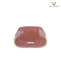 Gambar Pouch Kosmetik Kulit Asli Voila Bella Brown dari Voila Leather Kota Administrasi Jakarta Pusat 5 Tokopedia