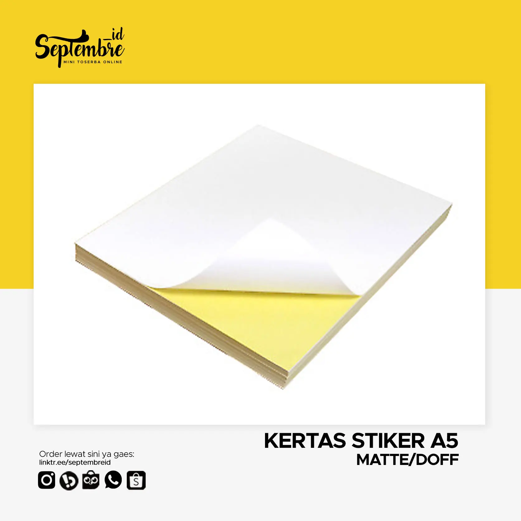 Kertas Stiker A5 Matte Doff Merk Camel Tidak Mengkilap Harga 1 Lembar