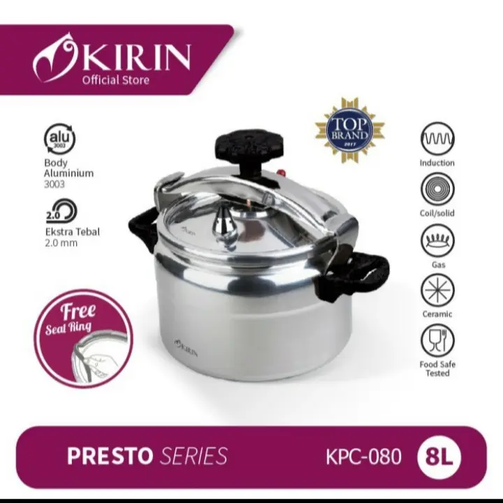 KIRIN Panci presto induksi Aluminium 8liter KPC-080