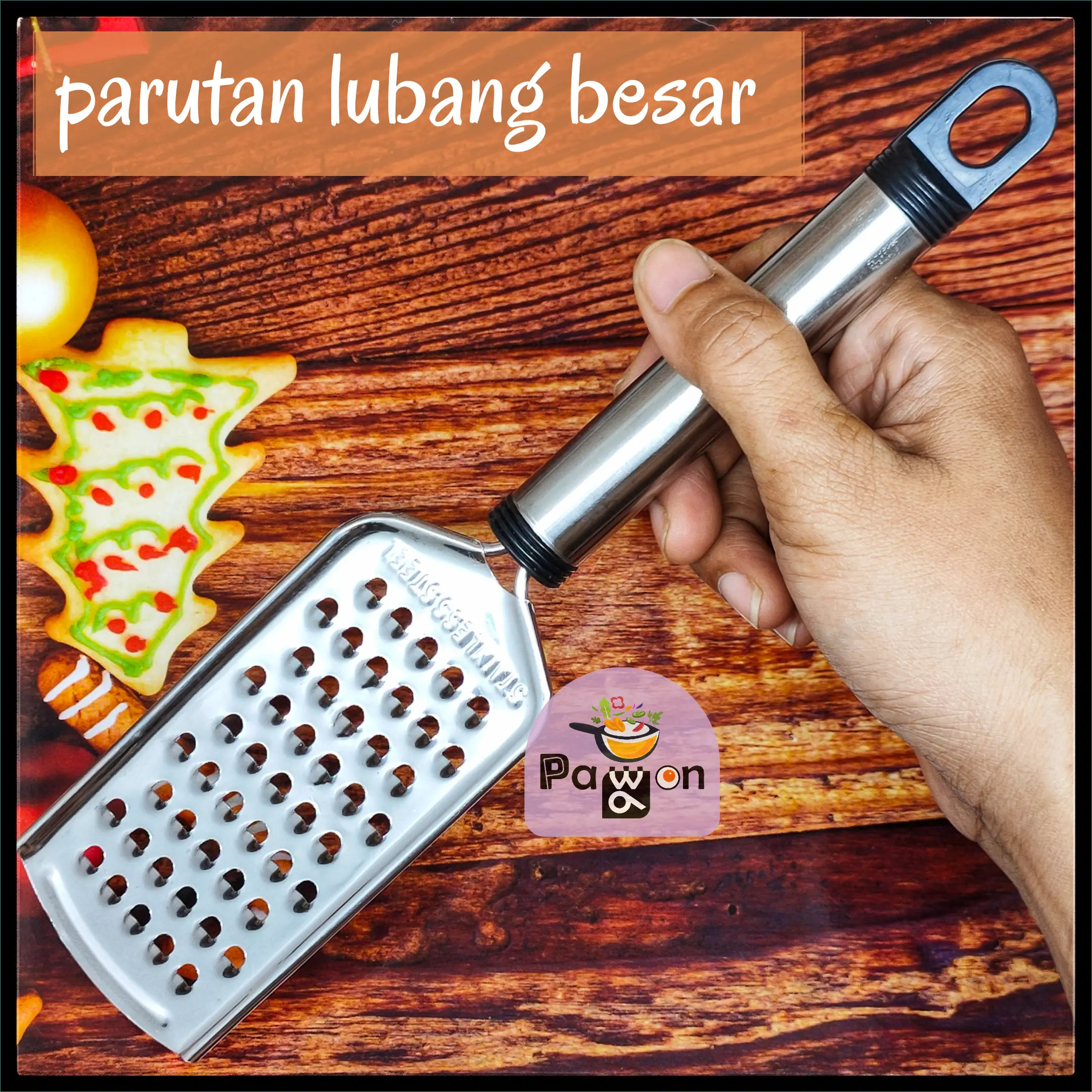 Parutan Keju Lubang Besar Bahan Stainless Steel Tajam Kokoh PTK222