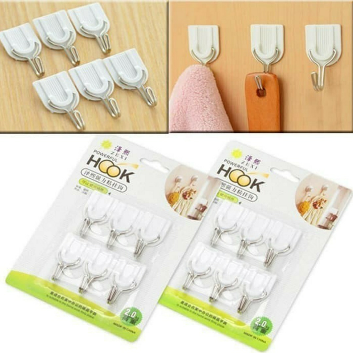 Gambar Gantungan Dinding Multifungsi - Hook Serba guna isi 6pc dari Aurel Babyshop Kota Tangerang Selatan Tokopedia