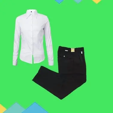 PAKET HEMAT KEMEJA FORMAL PUTIH DAN CELANA HITAM