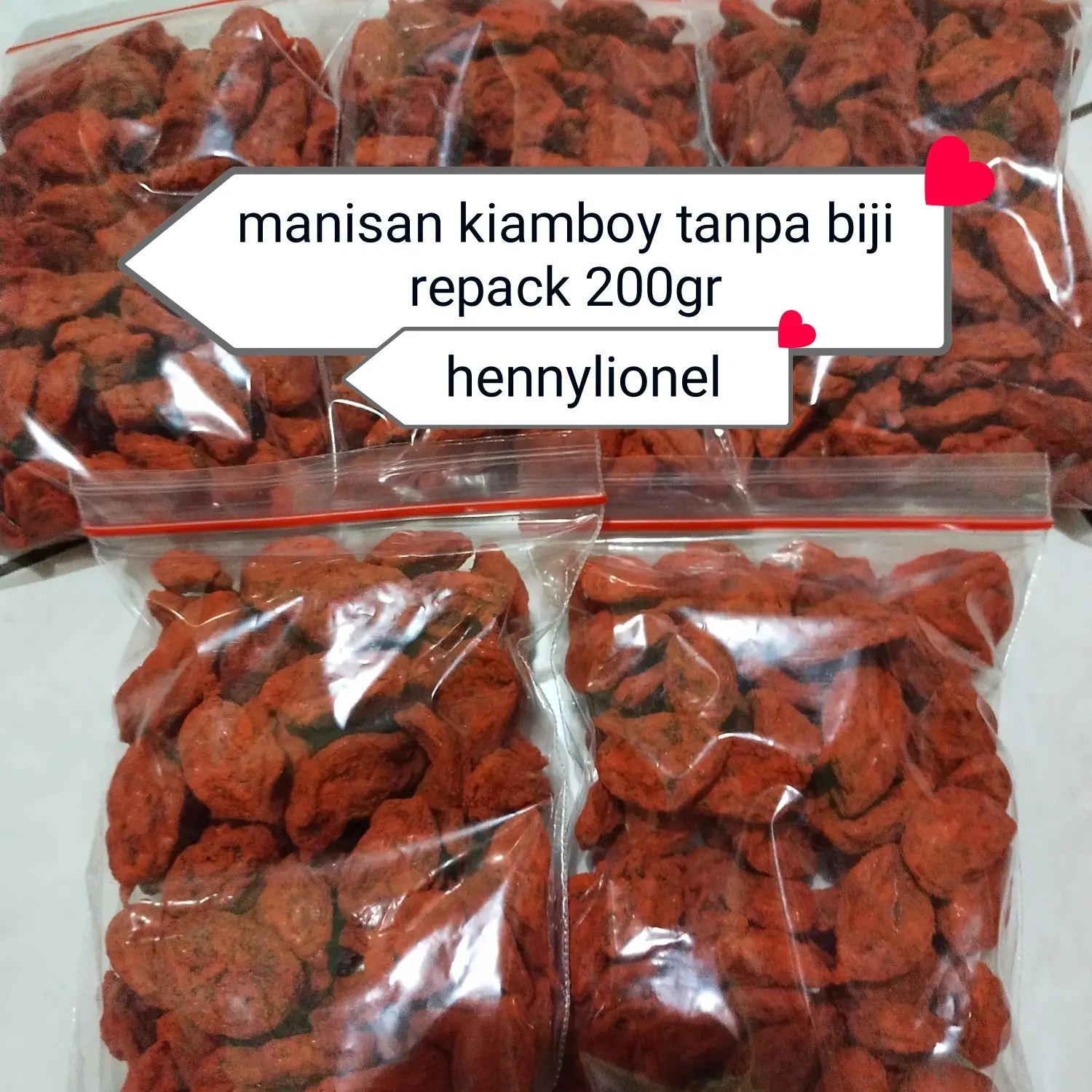 manisan kiamboy merah tanpa biji kemasan 200gr