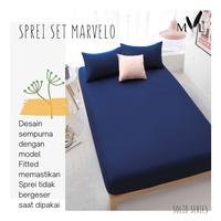 Gambar BEDCOVER SPREI SET 160 KATUN Tinggi 30 BIRU by Marvelo dari Marvelo Bedding Kab. Sleman 3 Tokopedia