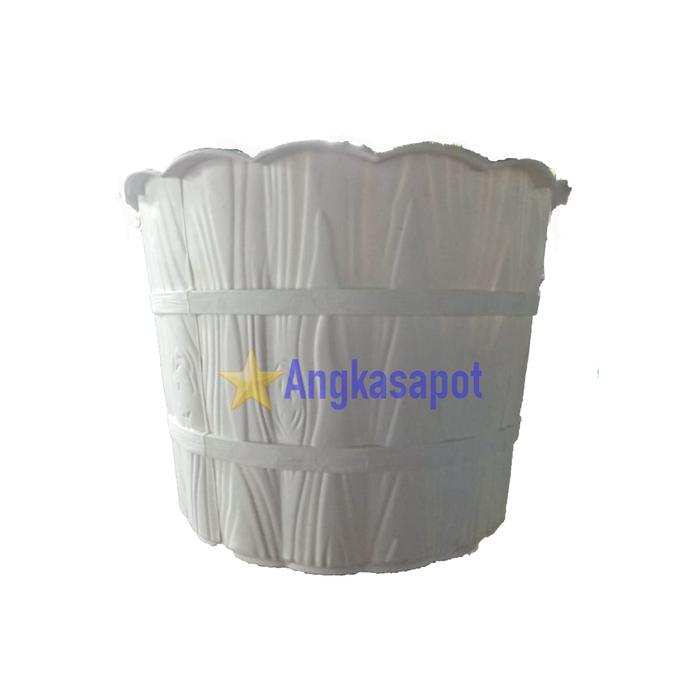 Gambar Pot Bunga Tanaman Kayu 25 cm - Putih dari Angkasapot Kota Tangerang Tokopedia