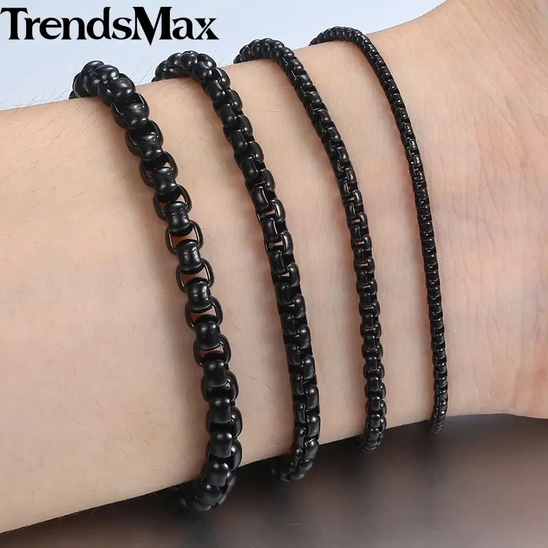 Gelang Rantai Titanium Black Hitam