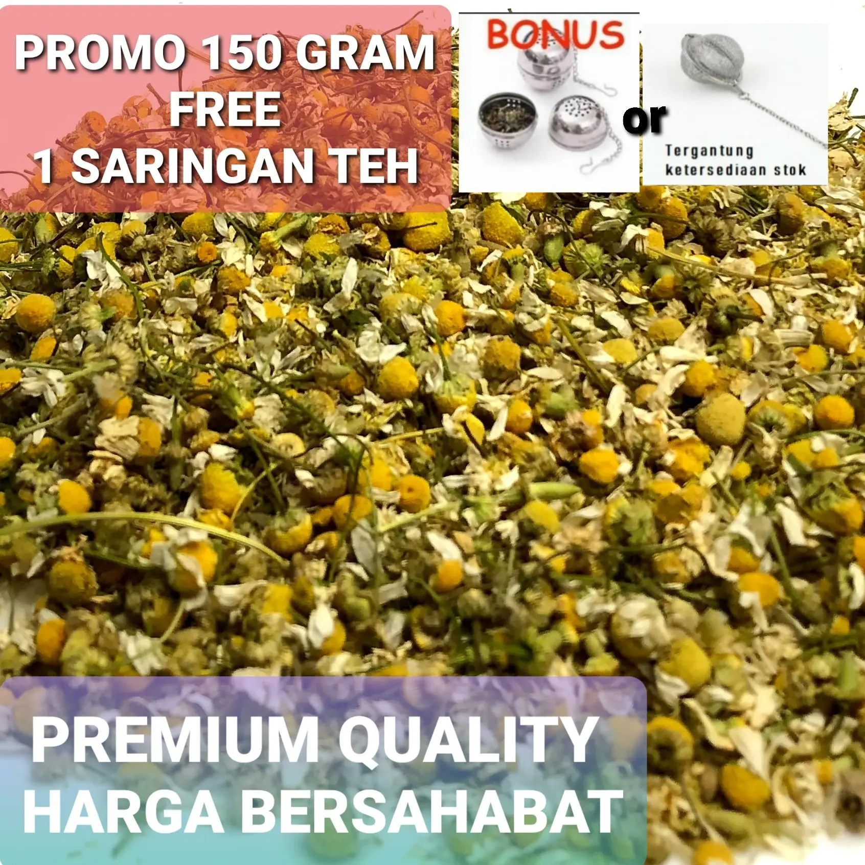 [Guttein] Bunga Teh Chamomile premium teh detox 50g | dried Chamomile flower | Relaxation tea