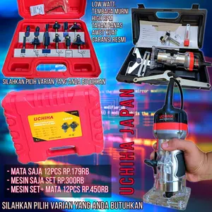 Mesin Profil Router Trimmer Kayu ukir 6mm uchiha trimer + 1set mata
