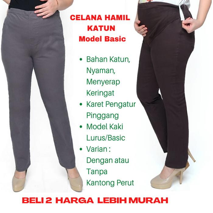 Gambar celana hamil model lurus dari farelizashop Kab. Bantul Tokopedia