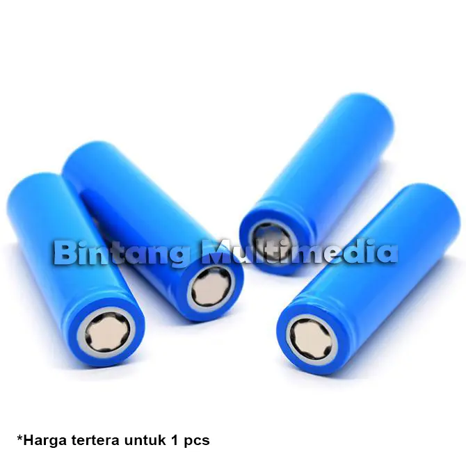 Baterai Cas 18650 Real 1200 mAh Flat Top Baterei Senter Batrei Batre 4