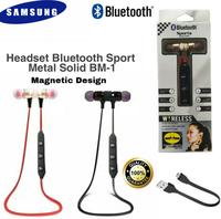 Gambar Headset HF Bluetooth Sport Samsung Earphone Metal Solid Magnet BM1 dari Jess grosir accessories Jakarta Pusat 1 Tokopedia